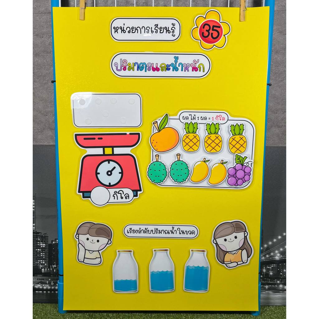 สื่อการสอน เกมการศึกษา ป้ายนิเทศ หน่วยปริมาตรและน้ำหนัก อ่านรายละเอียดก่อนสั่งซื้อ