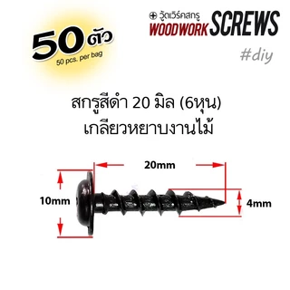 เกลียวปล่อยรมดำ [ติดแหวน] P งานไม้โดยเฉพาะ เกลียวหยาบตลอดตัว ดูดไม้แน่น แหวนในตัว น๊อตสกรูงานไม้เกลียวหยาบ ยึดดอกลำโพง