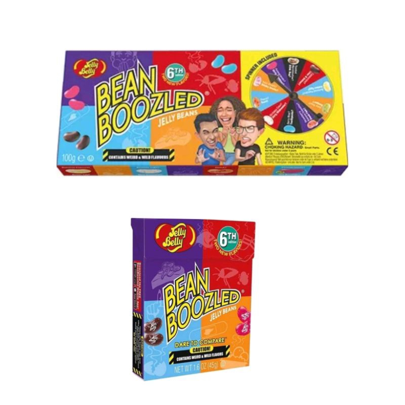 ลูกอมแฮรี่ Bean Boozled ลูกอมเยลลี่เม็ดถั่ว รสชาติประหลาดและรสชาติอร่อย สุ่มรสในกล่อง มีให้เลือก2ขนา