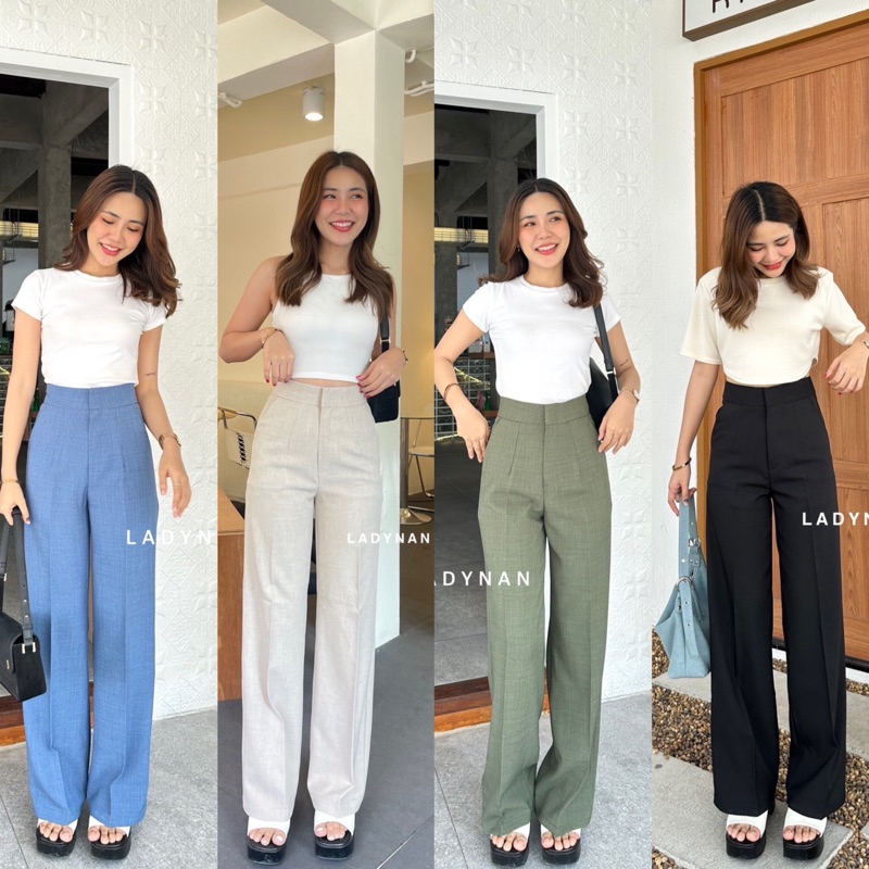 ขากระบอกขอบเรียบ ผ้าโซดาทรงเบสิค 🛍️