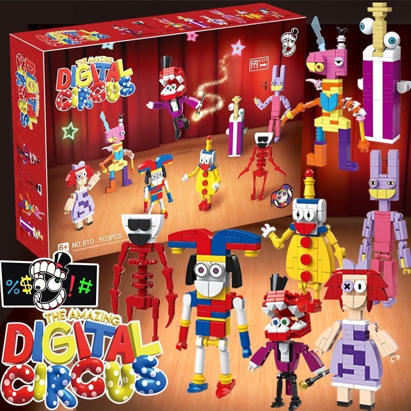 The Amazing Digital Circus ตัวต่อ Pomni/Jax/Ragatha/Kinger/Gangle/Zooble/Caine Blocks Set โมเดล ชุดตัวต่อ