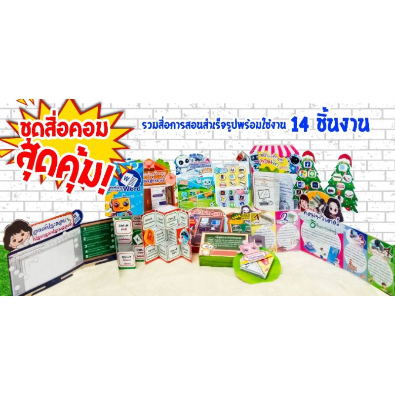 ชุดเซ็ตสื่อการสอนวิชาคอมพิวเตอร์ ได้14ชิ้น