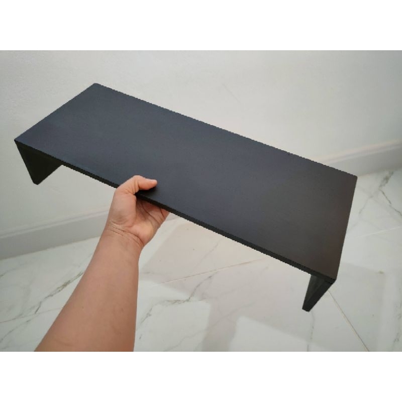 กว้าง(ลึก)15cm. ชั้นวางของ สีดำด้าน ไม้พารา แข็งแรง ทนทาน รูปที่ 2