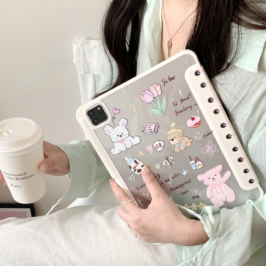 พร้อมส่ง เคสไอแพด Air6 Air8 11 Gen12/11ช่องใส่ปากกาขวา สวนสัตว์น่ารัก notebook AcrylicเคสiPad MINI7 ราคา ถูกที่สุด ดีลบีเคเค แกลเลอรีภาพที่ 4