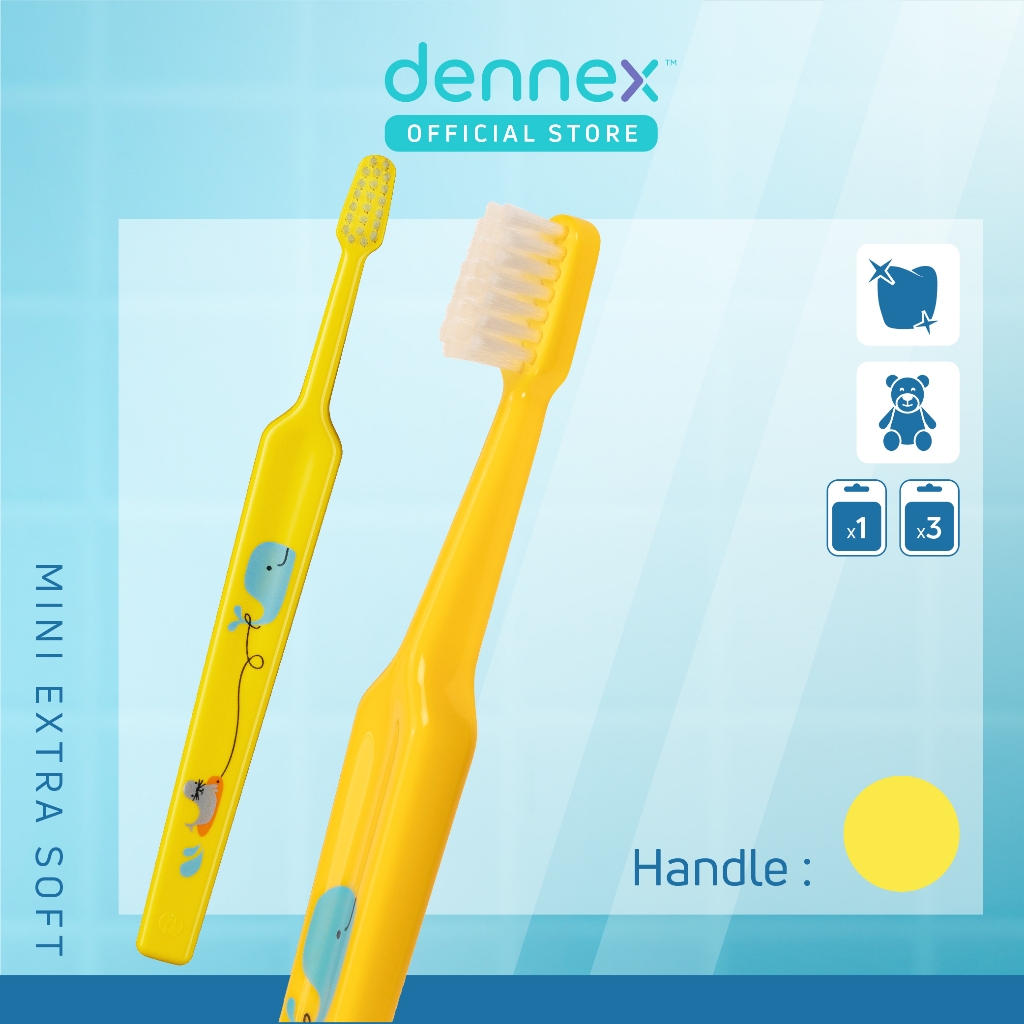 TePe Mini Extrasoft แปรงสีฟันเด็กขนนุ่มพิเศษ สำหรับเด็กอายุ 0-3 ปี เทเป้ มินิ เอ็กซ์ตร้าซอฟท์ 3 ชิ้น คละสี/ลาย by Dennex
