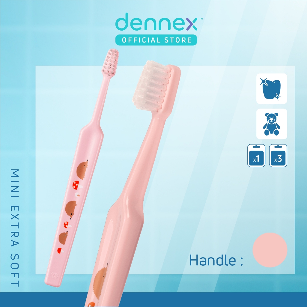 TePe Mini Extrasoft แปรงสีฟันเด็กขนนุ่มพิเศษ สำหรับเด็กอายุ 0-3 ปี เทเป้ มินิ เอ็กซ์ตร้าซอฟท์ 3 ชิ้น คละสี/ลาย by Dennex