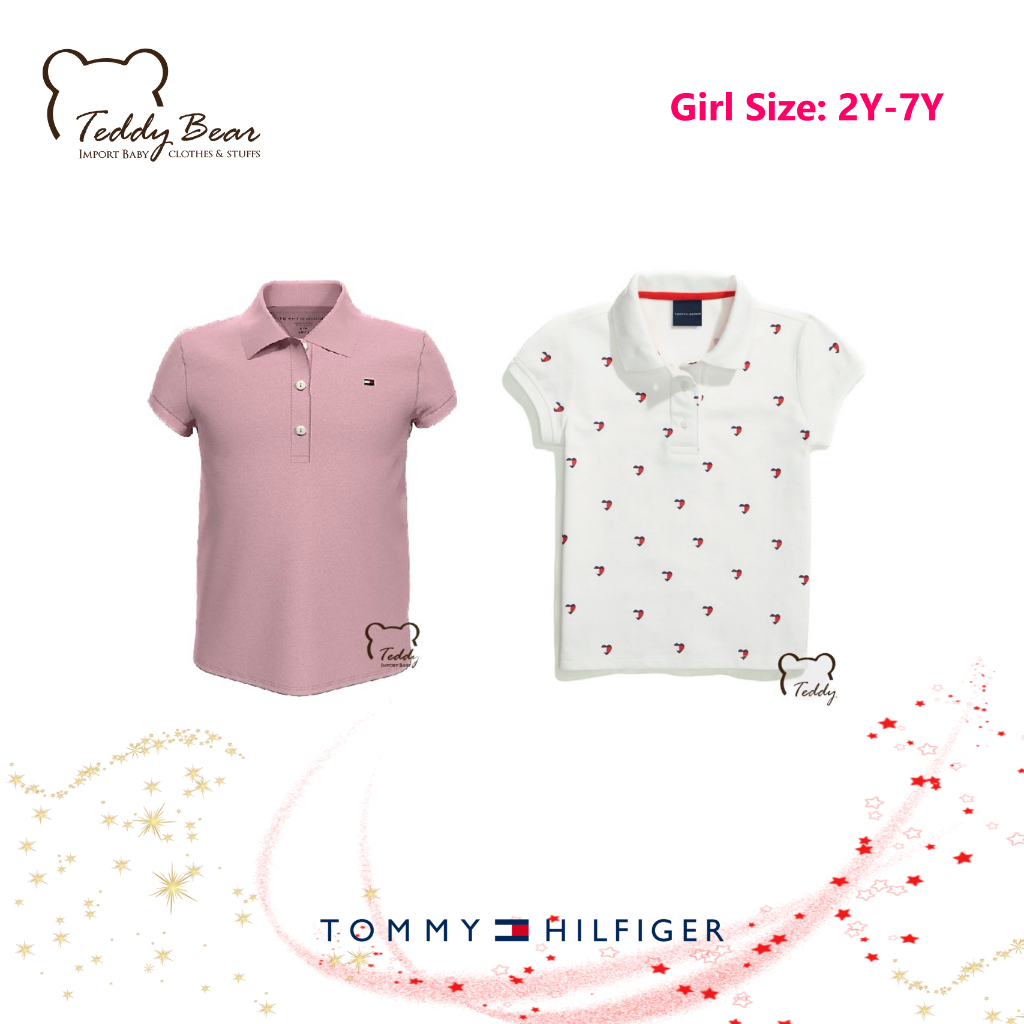 เสื้อโปโลเด็กผู้หญิง Tommy Hilfiger Classic Polo ของแท้ (Girl Size: 2Y-7Y)