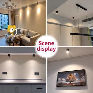 LED ดาวน์ไลท์ ไฟสปอร์ตไลท์ 3 สี โคมไฟดาวน์ไลท์ พับได้ Downlight โคมไฟเพดาน ภายใน ห้องนั่งเล่น ร้านค้า