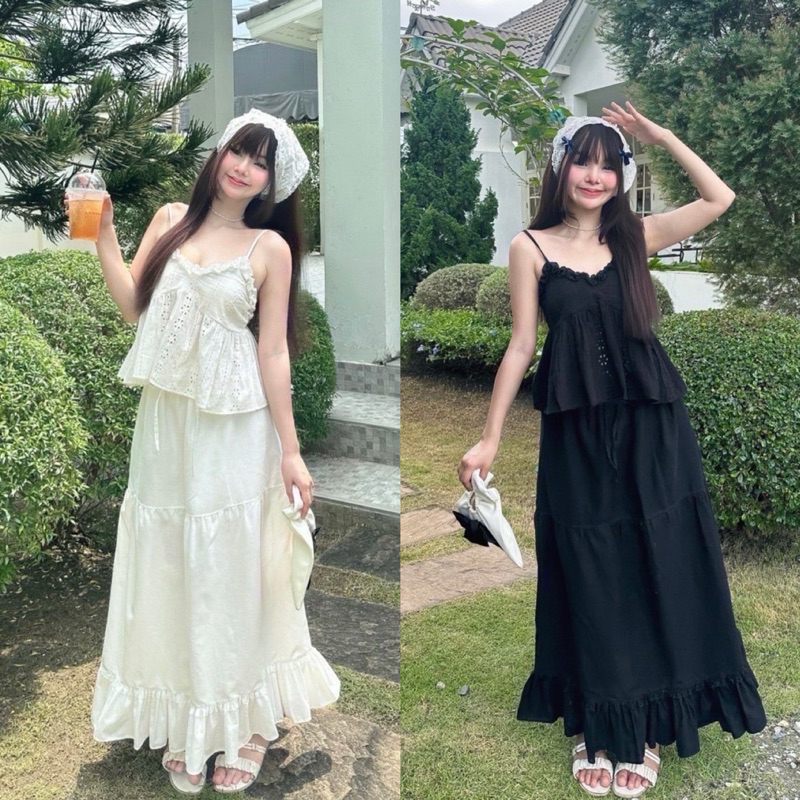 Bunny skirt กระโปรงยาวลูกไม้ ป้าย Nusa style 💖🍒