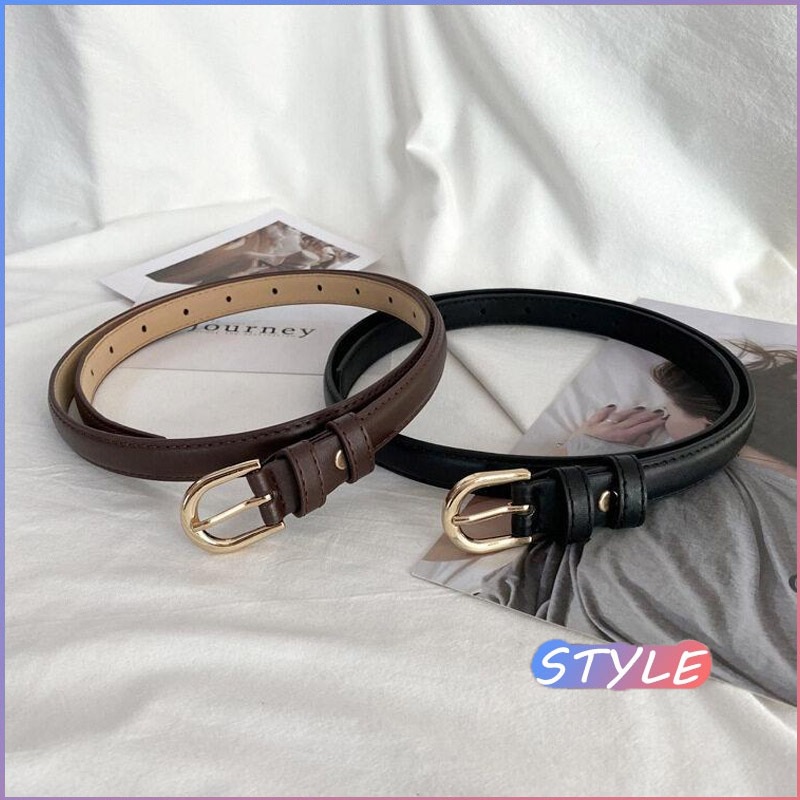 STYLE A152 เข็มขัด สไตล์เรียบง่าย เข็มขัดลำลอง สีพื้น สไตล์ลำลอง สำหรับผู้หญิง