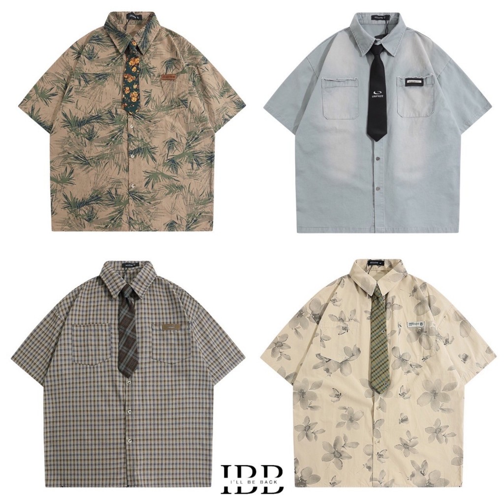 IBB BUSINESS CORE STYLE COLLECTION เสื้อเชิ้ตแขนสั้นพร้อมเนคไท