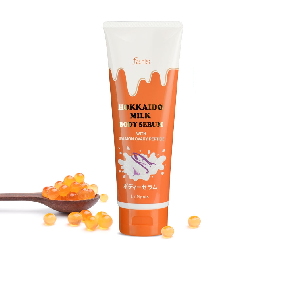 โลชั่นสูตรรังไข่ปลาแซลมอน ฟาริส ฮอกไกโด Faris Hokkaido Milk Body Serum with Salmon Ovary Peptide