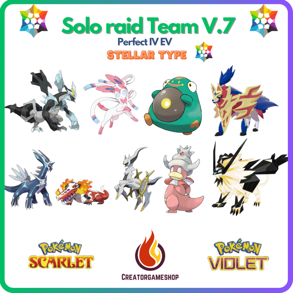 Pokemon Scarlet and Violet Solo raid Team v.7 Full Build Stellar Type