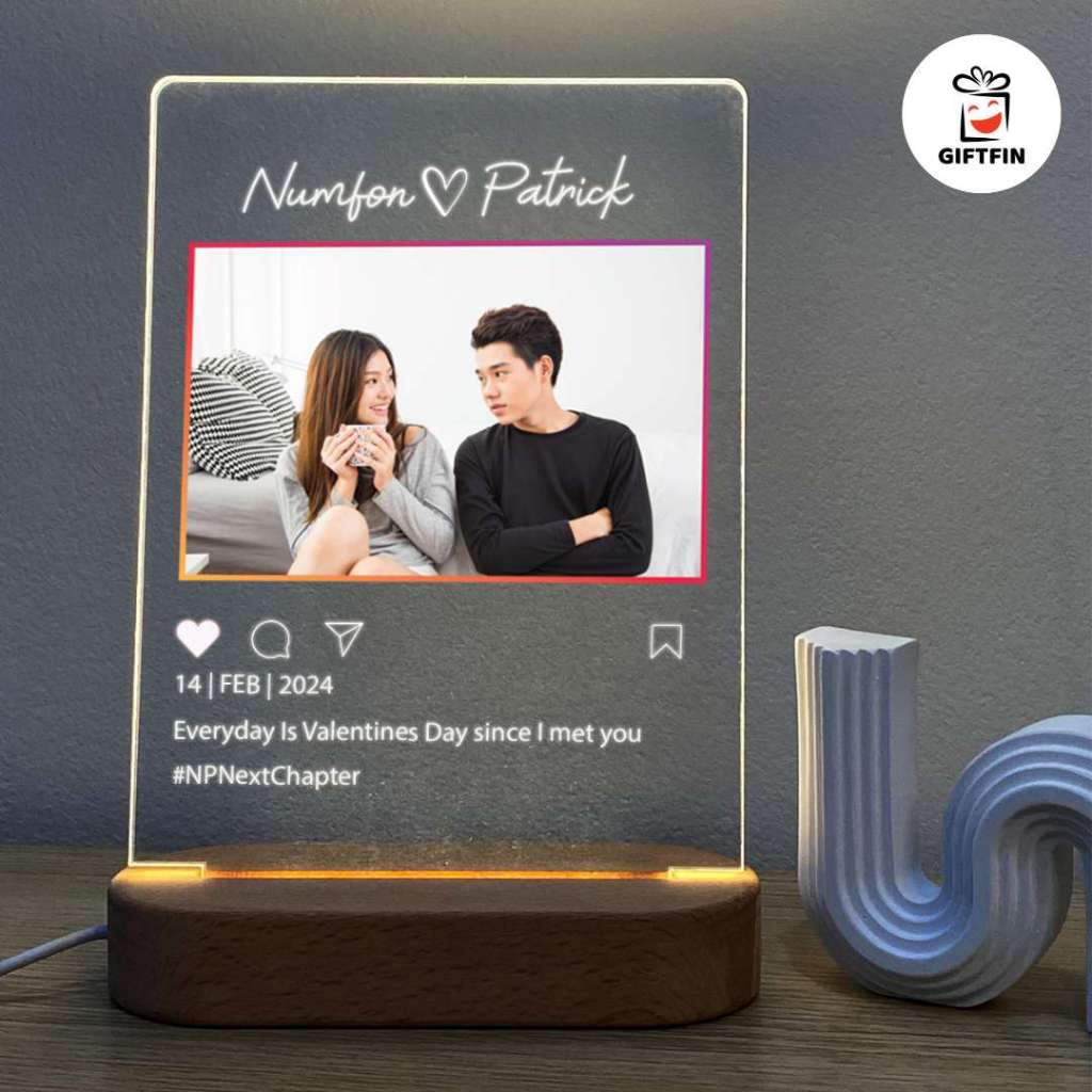 GiftFin โคมไฟอะคริลิค led แบบ Instagram IG ของขวัญให้แฟน Birthday / Wedding Gift / Anniversary Gift