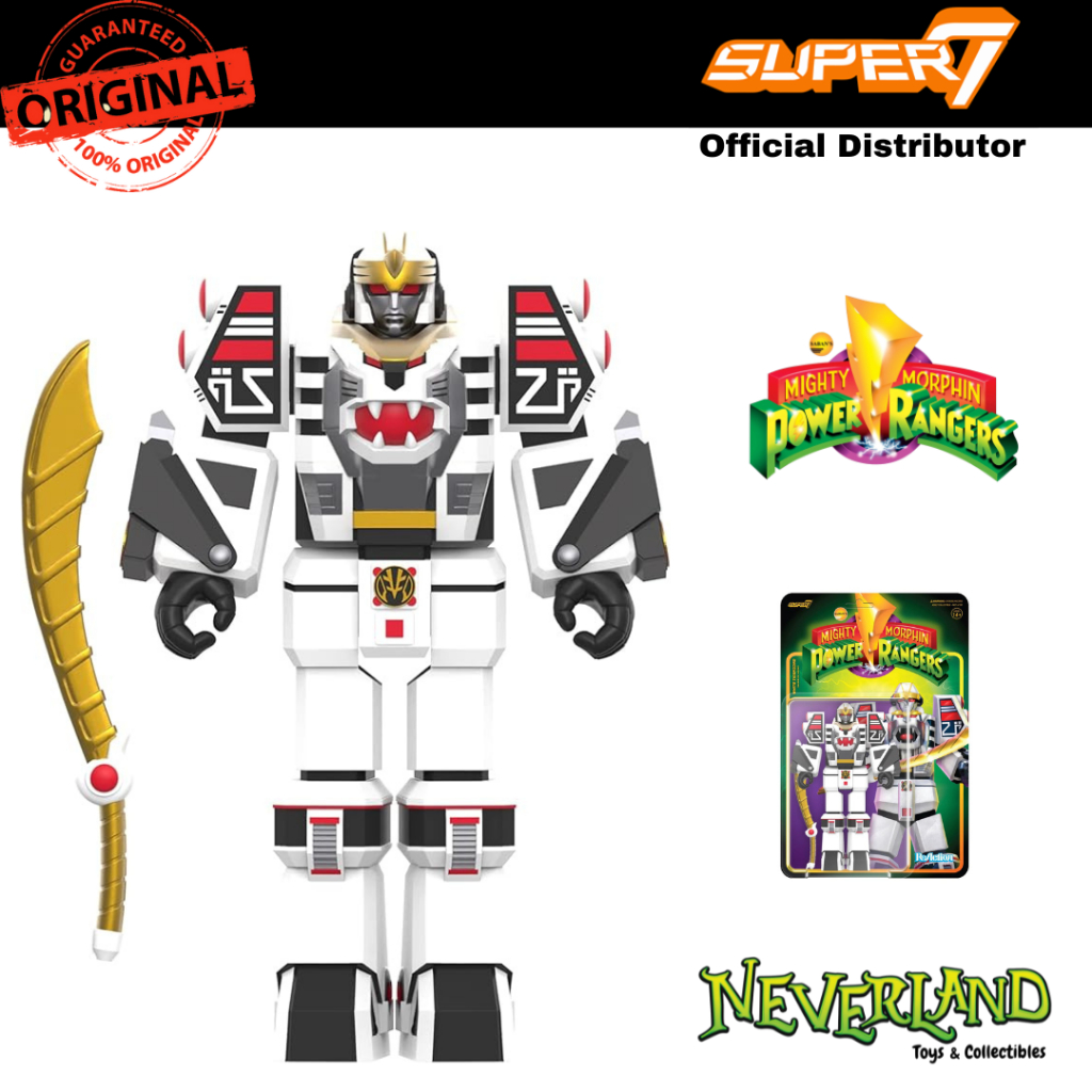 Super7 Mighty Morphin Power Rangers White TigerZord (Warrior Mode) Reaction Figure