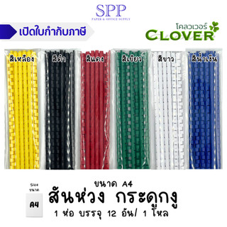 สันห่วงพลาสติก กระดูกงู หลากสี 12 เส้น/แพ็ค