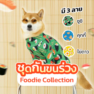 ชุดกันขนร่วง ชุดเก็บขน น้องหมาแมว ลายอาหารจานโปรด ไข่ดาว คุกกี้ ซูชิ | CLAWSET.BKK