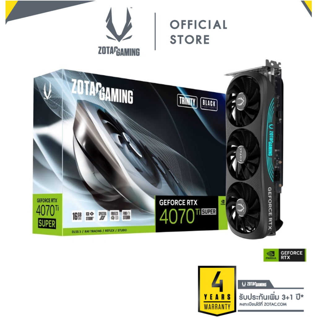 ZOTAC GAMING GeForce RTX 4070 Ti SUPER Trinity Black Edition 16GB GDDR6X (ZT-D40730D-10P)