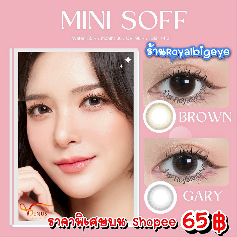 ส่งด่วนทุกวัน‼️คอนแทคเลนส์ Mini Soft brown - Kitty Kawaii ขนาดมินิ