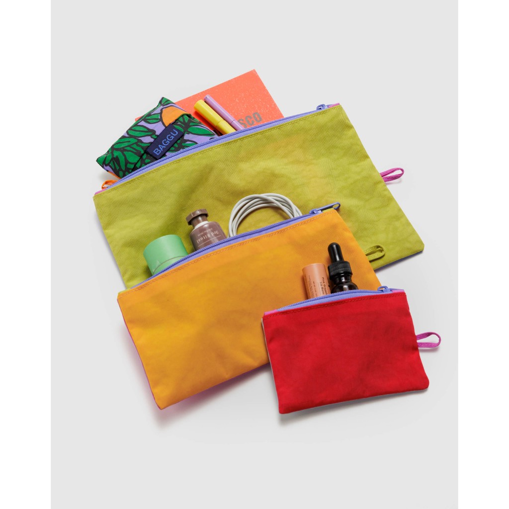 (พร้อมส่ง) BAGGU Flat Pouch Set กระเป๋าใส่ของอเนกประสงค์ เหมาะสำหรับใส่ของเดินทาง เซ็ทละ 3 ชิ้น จัดกระเป๋าเดินทางกระเป๋า