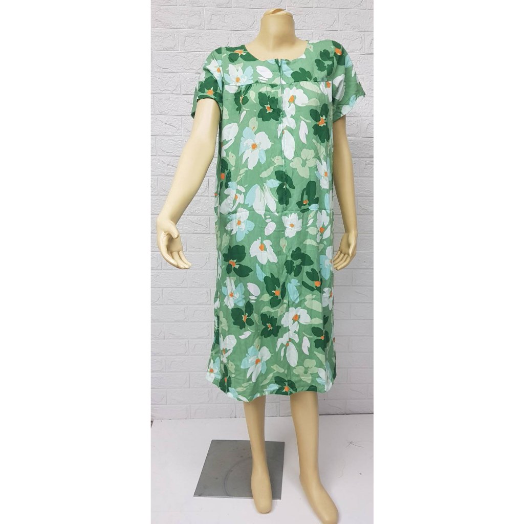 ชุดนอนผ้าสปัน คอกลมติดซิป ไซส์ L อก 46 นิ้ว มีหลายลาย งานไทย