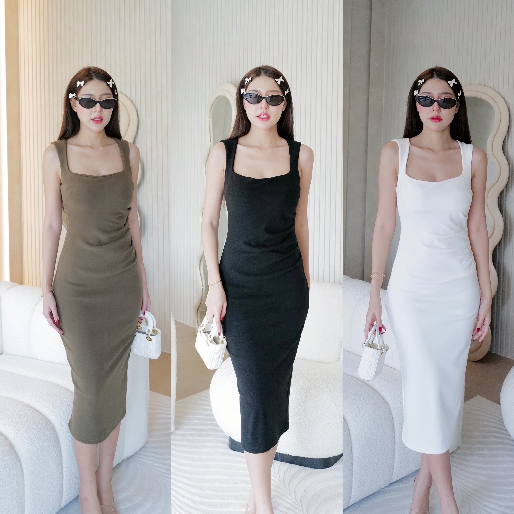 INTUON Loonyydress / Cobu /Pirda   เดรสยาวดป็นเสื้อกล้ามคอเหลี่ยม T-Shirtnista (INT2A) (INT3B)