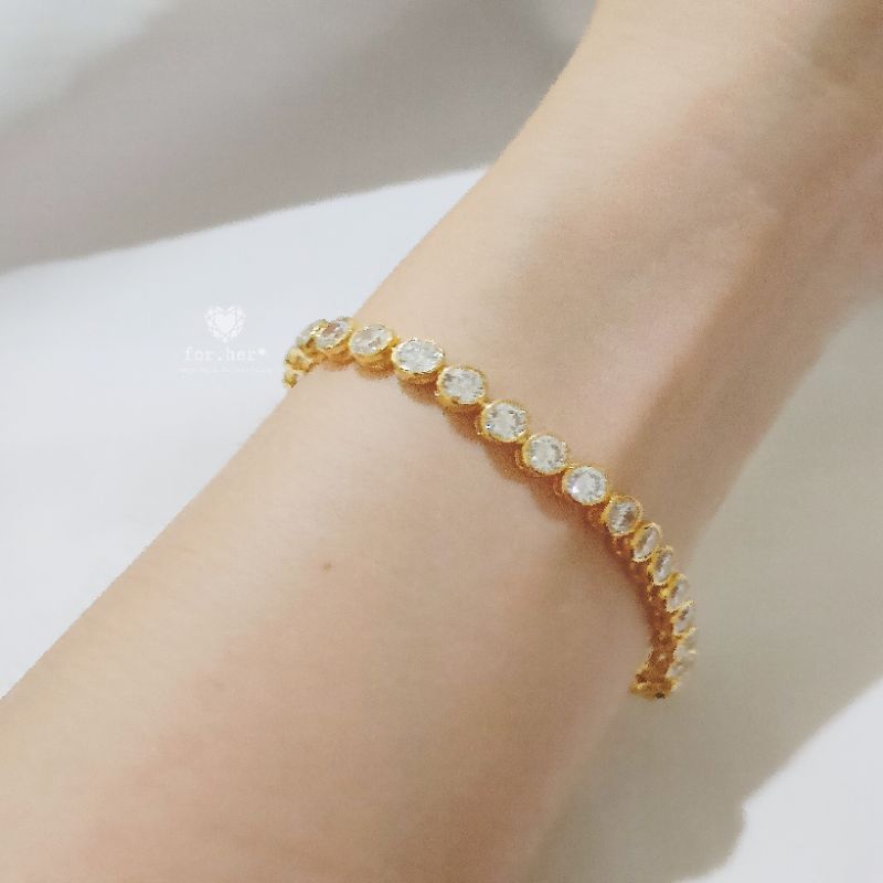 094 - Gwen Brass Tennis Bracelet