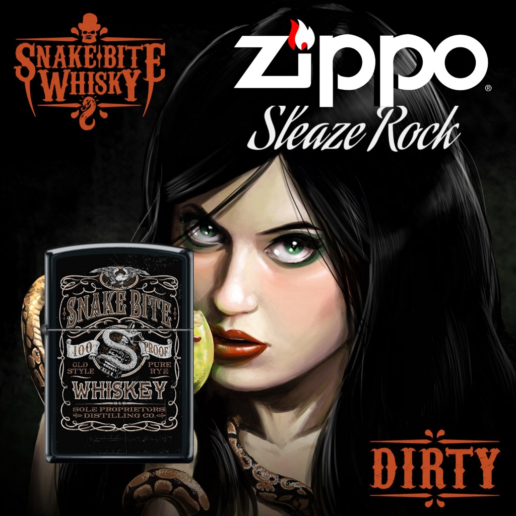 Zippo Snake Bite Whiskey Pure Rye, 100% ZIPPO Original from USA, new and unfired. Year 2021