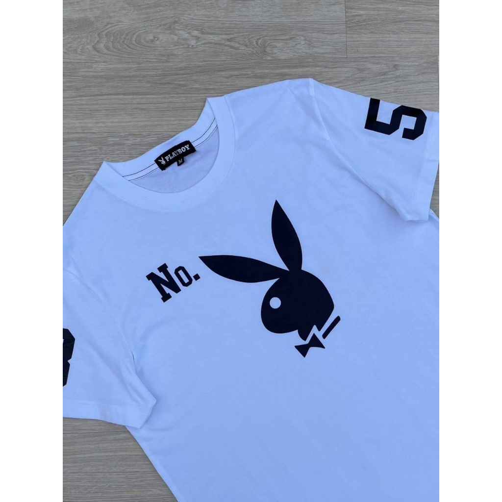 Playboy เสื้อยืดคอกลมชายแขนสั้น Playboy ของแท้ 1000% ราคาเบาๆ