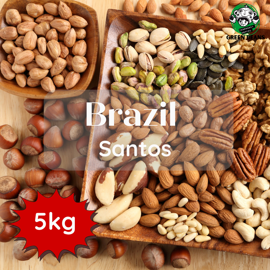 สารเมล็ดกาแฟนำเข้า  Brazil Santos 2025  ขนาด 5 kg