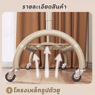 [ดีไซน์ทรงหูแมว] ราวแขวนผ้า ราวตากผ้า ราวแขวนเสื้อผ้าพร้อมชั้นวาง ดีไซน์ทรงหูแมวกันผ้าหล่น+ตะขอแขวนด้านข้าง DF