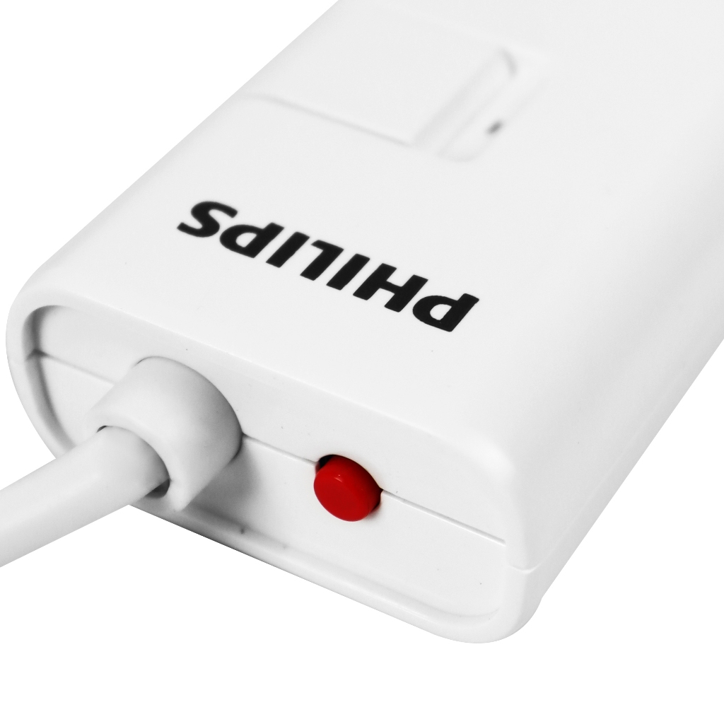 PHILIPS ปลั๊กไฟ 3 – 5 ช่อง 10A 2300W USB-Ax1, USB-Cx1 รางปลั๊ก มอก. ยาว 3 เมตร