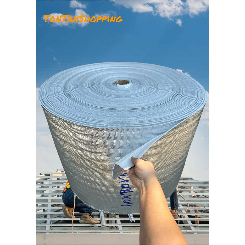 ฉนวนPEเคลือบฟอยล์1ด้าน.หนา3mm.กว้าง60cm.ยาว5-20m.สามารถเลือกความยาวได้.ฉนวนพีอีเคลือบฟอยล์ลดความร้อน.Insulation Epe Foam