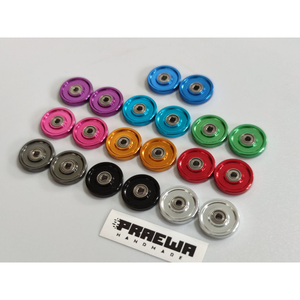 โรลเลอร์ 13mm แบบตัน ลื่นไหล ยอดนิยม - Mini4WD 13mm Aluminum Ball-Race Rollers (Ringless)
