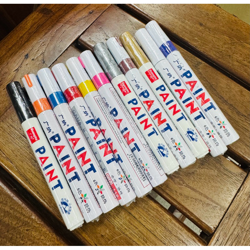 ปากกา ลบไม่ออก PAINT มาร์กเกอร์กันน้ำ เขียนเหล็ก ผ้า ยาง อะคริลิค กระจก ไม้ ทุกพื้นผิว เคมีกันน้ำ ปากกาสีน้ำมัน ปากกา - รูปที่ 2