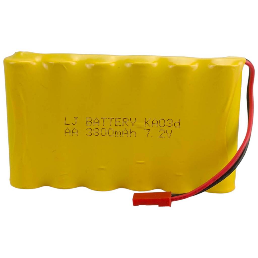 ถ่านรถบังคับ แบบชาร์จได้ Ni-MH 7.2V 3800 mAh ปลั๊กสีแดง JST ใช้ได้กับรถบังคับ HUINA ได้หลายรุ่น