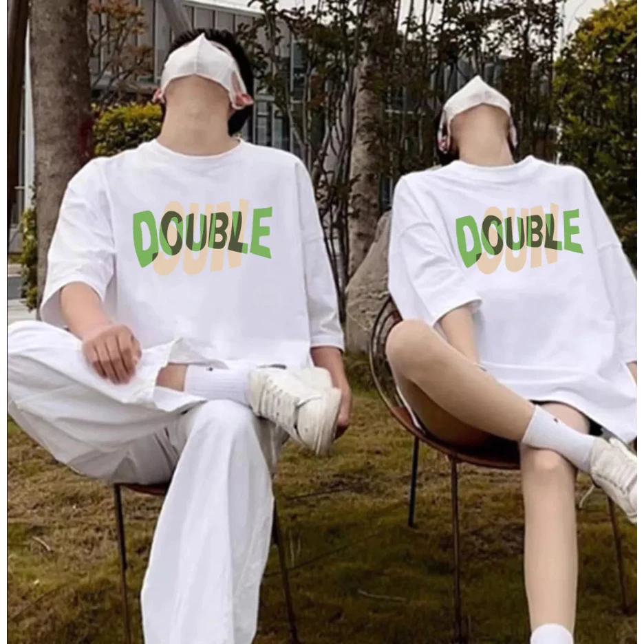 เสื้อคู่กับแฟนไซร์ใหญ่ Oversize เสื้อผ้าแฟชั่นสไตล์เกาหลี เสื้อยืดครอปผู้หญิง โอเวอร์ไซส์ชายหญิง สกรีนลายสวยงาม thumbnail 9