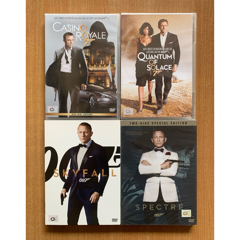 DVD : James Bond 007 Casino Royale, Quantum of Solace, Skyfall, Spectre [มือ 1] Daniel Craig / ดีวีด