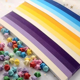 กระดาษพับดาว แถบกระดาษ 540แผ่น สีพาสเทล กากเพชร กระดาษพับ Origami DIY Paper แถบกระดาษสำหรับพับดาว