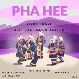 เมล็ดกาแฟคั่วอ่อน,กลาง,เข้ม บ้านผาฮี้ (PHA HEE)