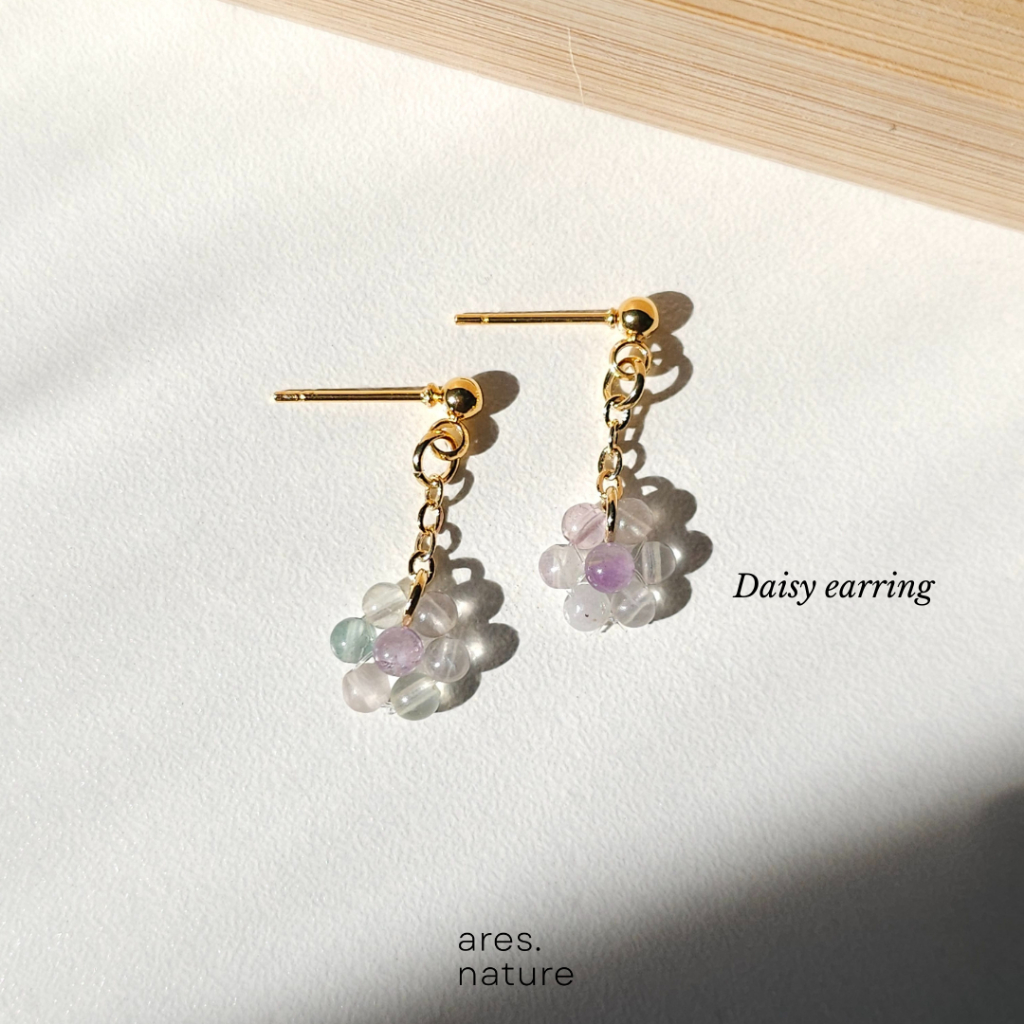 ares.nature - ต่างหูดอกไม้ ต่างหูหินแท้ เลือกหินเองได้