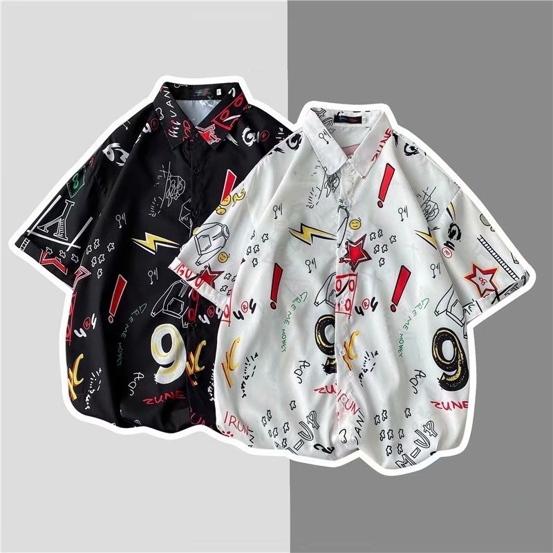 aililai1688 เสื้อเชิ้ตทรงหลวมฤดูร้อน วินเทจแขนสั้นสบายตัวมาก พิมพิ์ลายดอกไม้ สำหรับผู้ชายแขนสั้น ราคา ถูกที่สุด ดีลบีเคเค แกลเลอรีภาพที่ 3