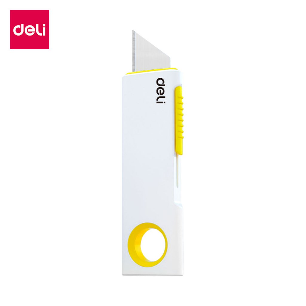 Deli คัตเตอร์มินิ คัตเตอร์พกพา เครื่องเขียน ขนาดกะทัดรัดและพกพาสะดวก ใบมีด SK5 คม ตัดง่าย ใช้เปิดกล่องตัดกระดาษ Cutter