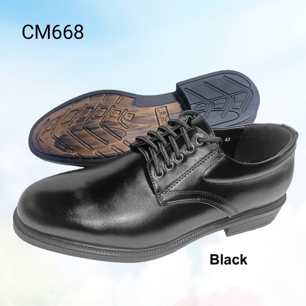 CSB ** มีถึงไซส์  46 ** รองเท้าหนังผูกเชือก  สีดำ CM545 ไซส์ 39-46