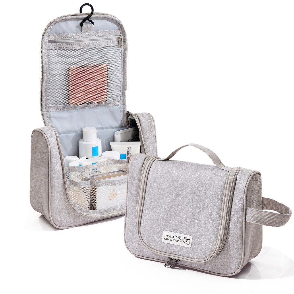 กระเป๋าใส่อุปกรณ์อาบน้ำ Toiletry Bag สำหรับใส่ของใช้ ครีม แปรงสีฟัน ในห้องน้ำ พกพาเดินทาง ไปเที่ยว ขนาด8x24x18cm. kujiru