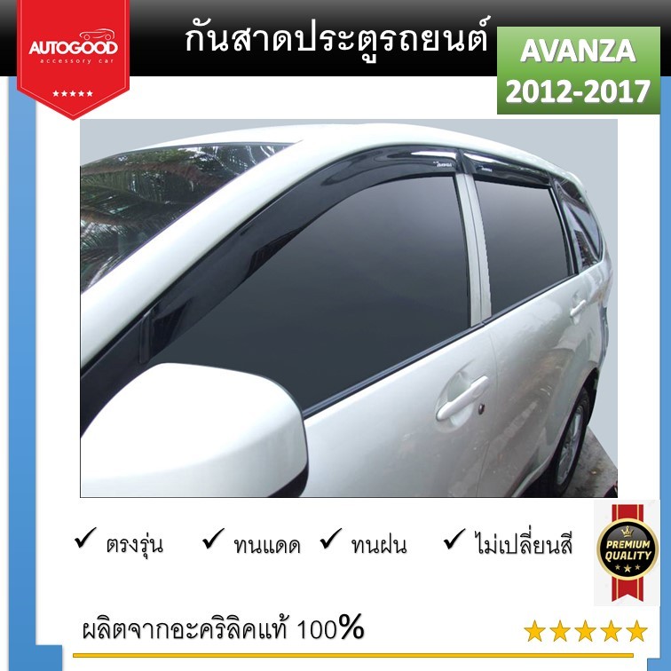 Toyota Avanza คิ้วกันสาดประตู คิ้วกันฝนประตู อะคริลิคแท้ สำหรับรถปี 2012 - 2017