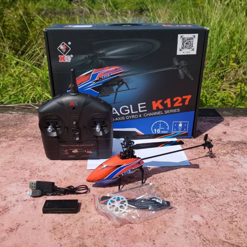 WL-TOYS XK K127 EAGLE เฮลิคอปเตอร์บังคับวิทยุ 4 CH ระบบ FBL 2.4GHZ สินค้าชุดพร้อมเล่น
