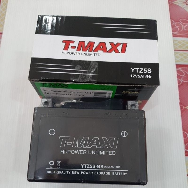 แบตเตอรี่แห้ง YTZ5S-BS/T-MAXI.ใส่รถSONIC,CLICK,ICON,WABE-110I,WAVE-125I ราคา ลูก ละ