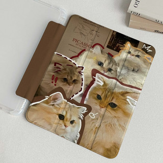 🌻24 ชั่วโมง🌻เคสป้องกัน iPad KITTY Gen12 Air8 Air5 air7พร้อมถาดใส่ปากกา เคสไอแพด Pro11 Air6 air4 air7