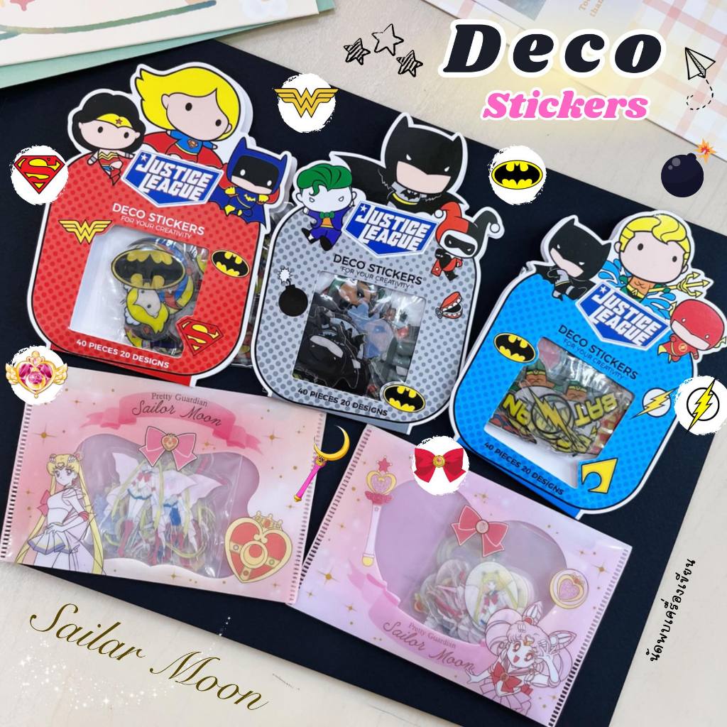 สติ๊กเกอร์ซุปเปอร์ฮีไร่และเซล่ามูน Deco Sticker Super Hero and Sailor Moon